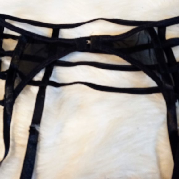 Vintage Stretch Black Strappy Garter Size Sm - Picture 3 of 5